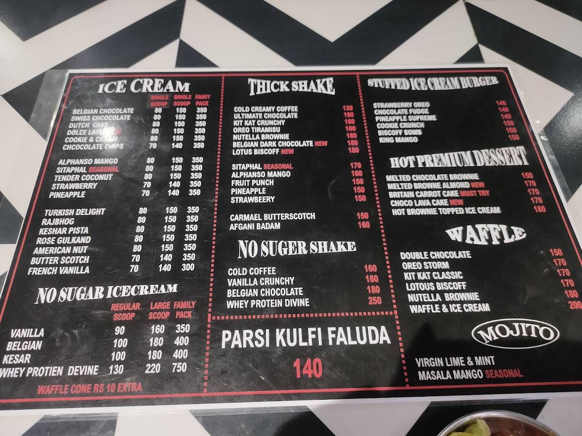 Falani Mastani menu