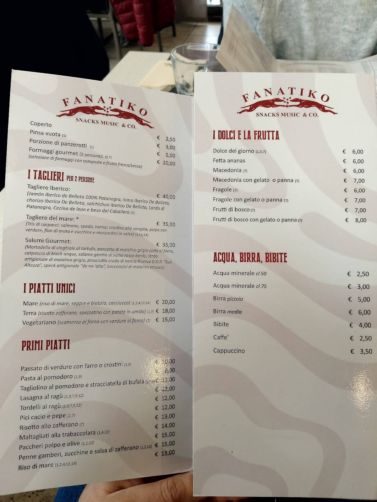 Menu di Fanatiko 