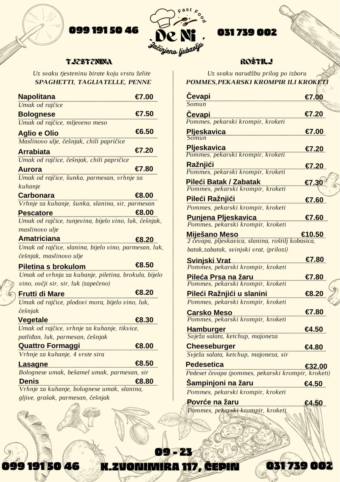 Menu di Fast Food DeNi 