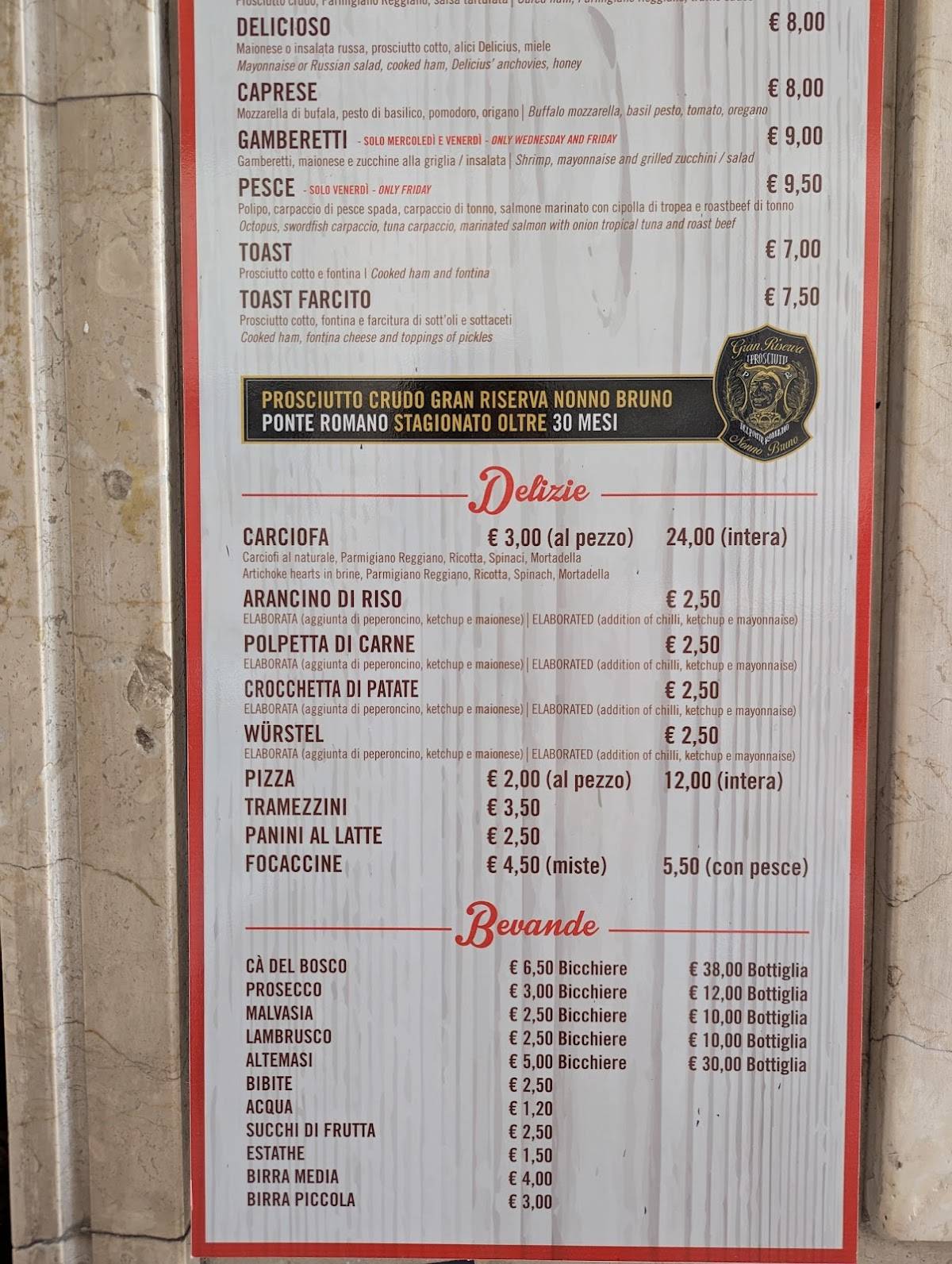 Menu di Da Pepèn 