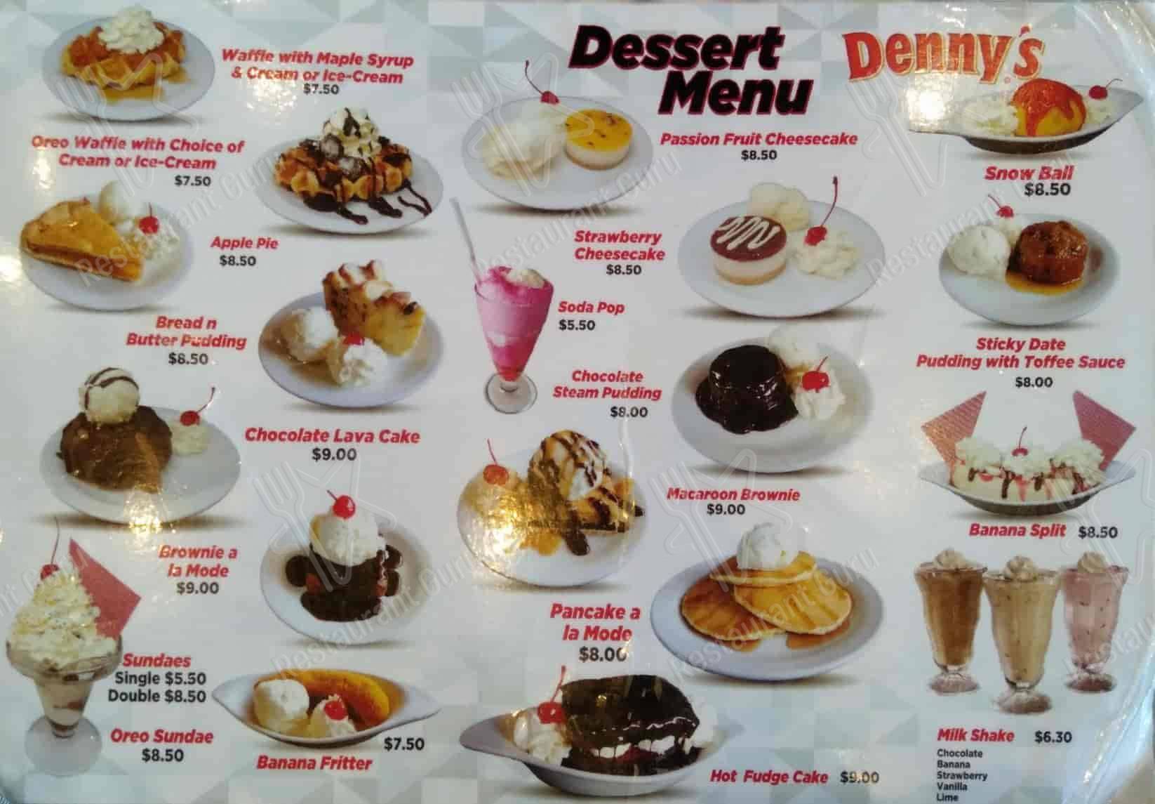 Denny's Hobson Street menu