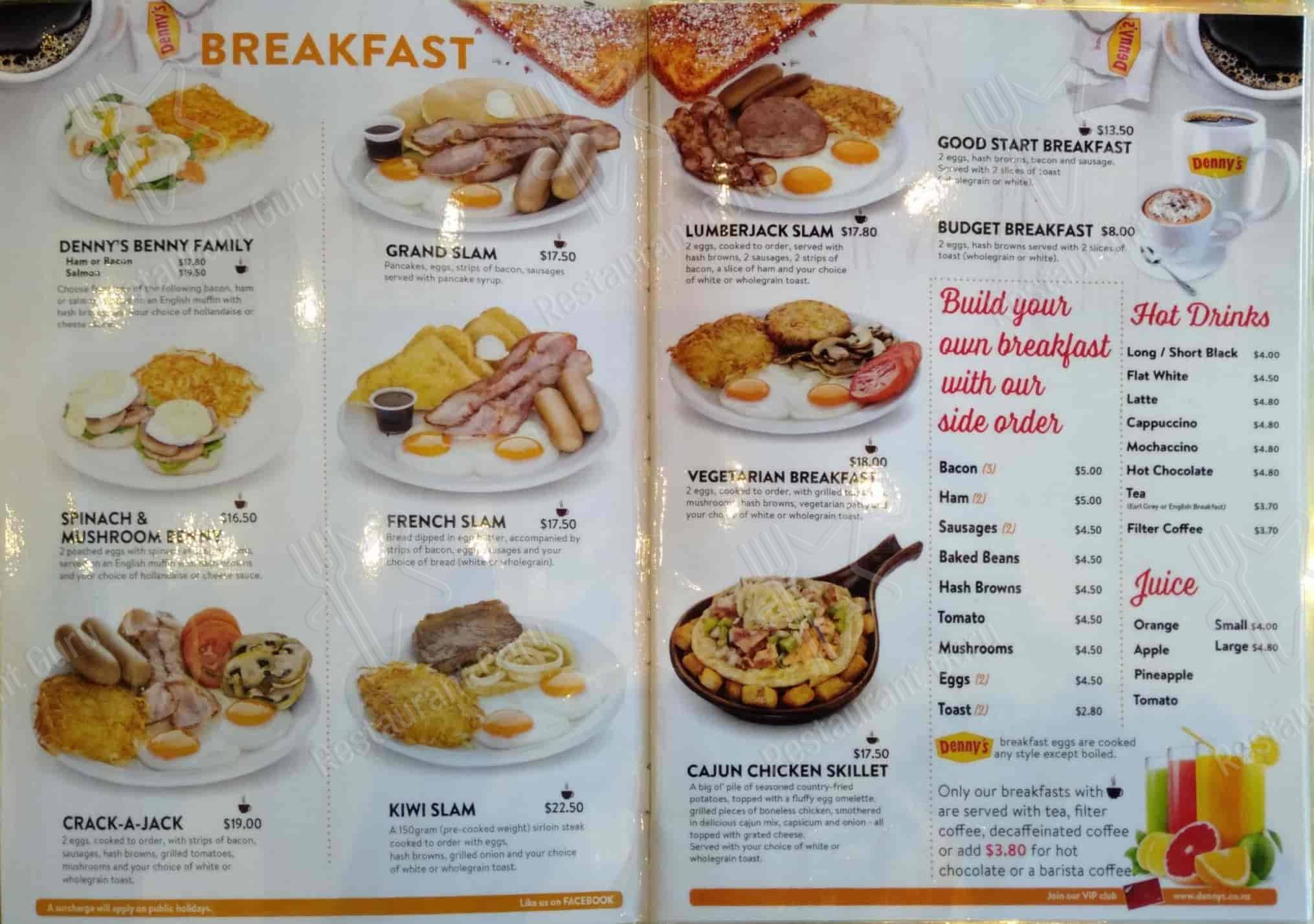 Denny's Hobson Street menu