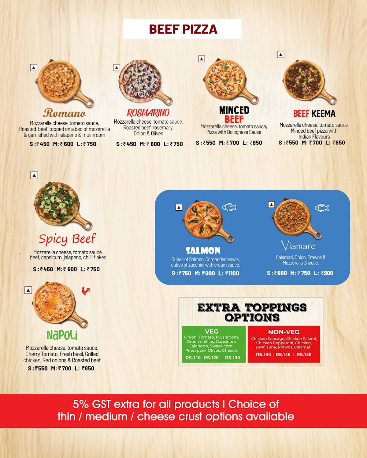 Favourite Pizza menu