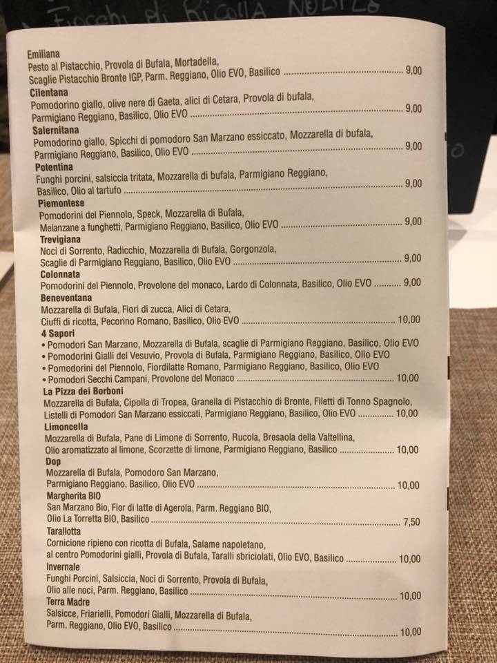 Menu di Fermento 
