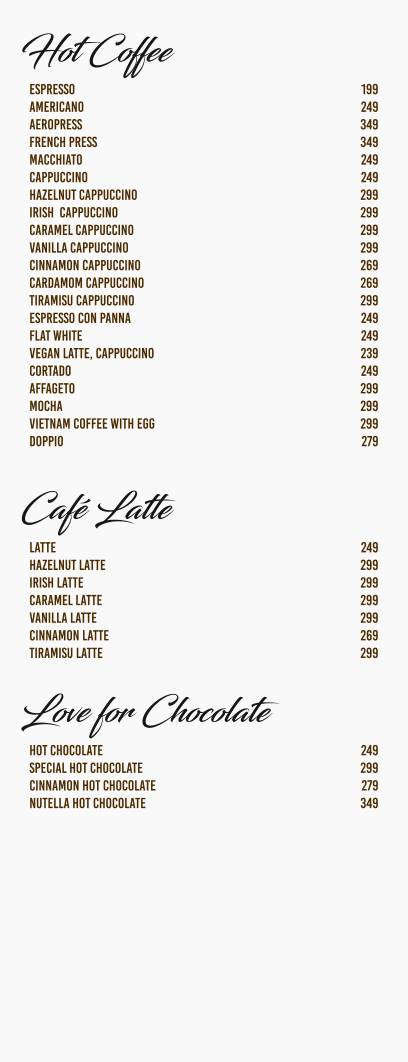 Firangi Cafe menu