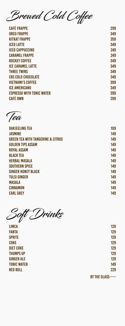 Firangi Cafe menu