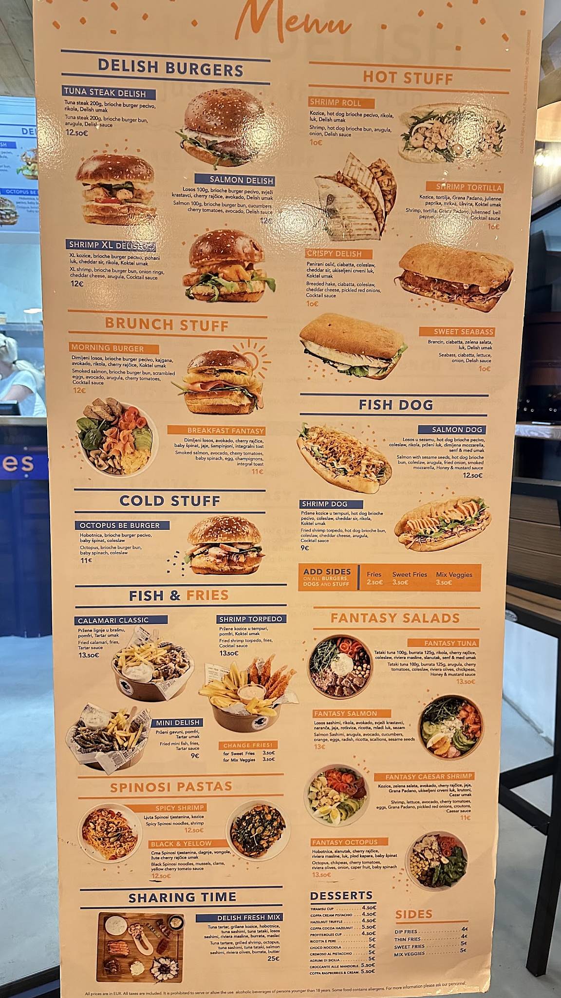 Menu di Fish Delish Vodice 