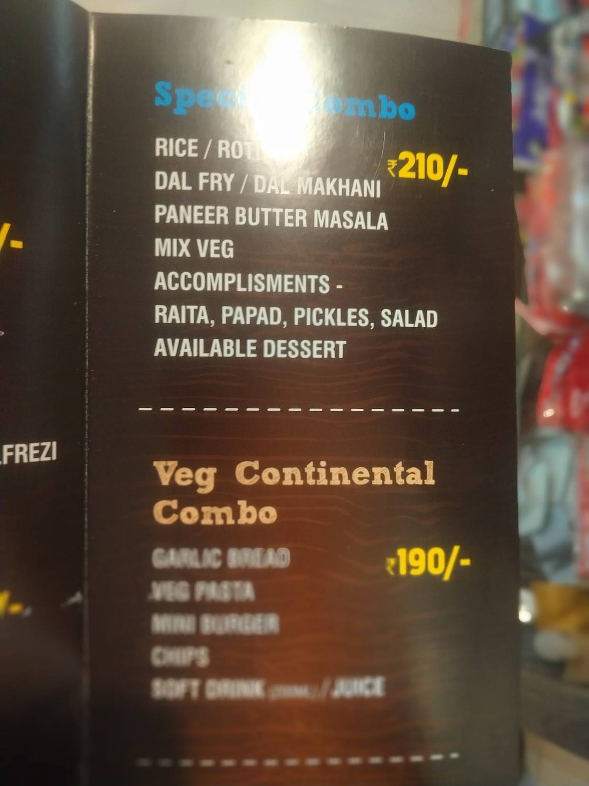 Flavour Box menu