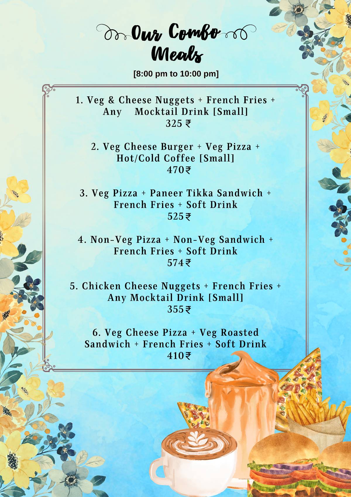 Flavours Cafe & Bakery menu
