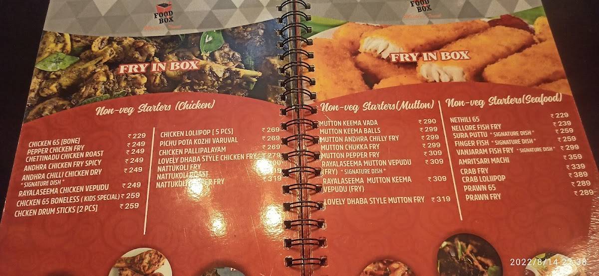 Food in box menu