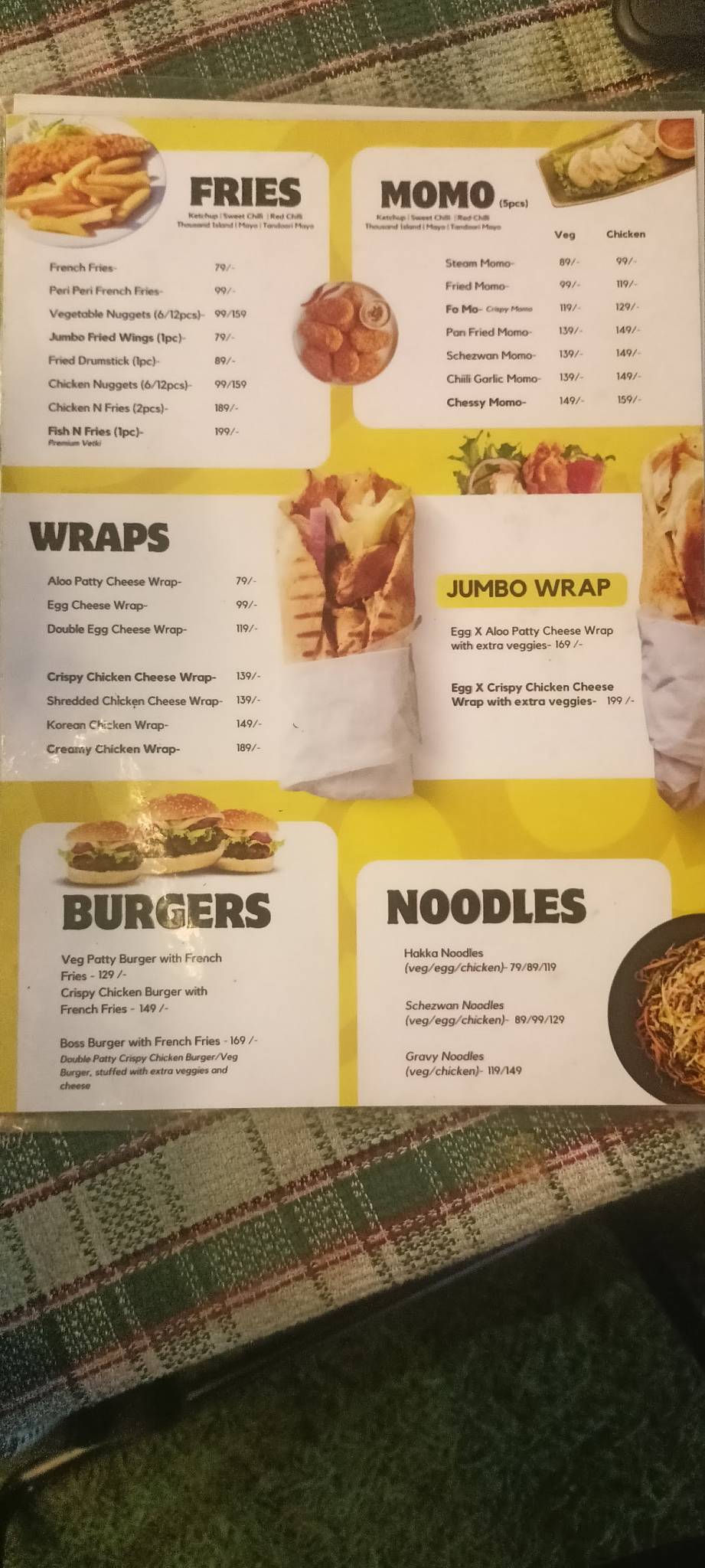 Foodoo's menu
