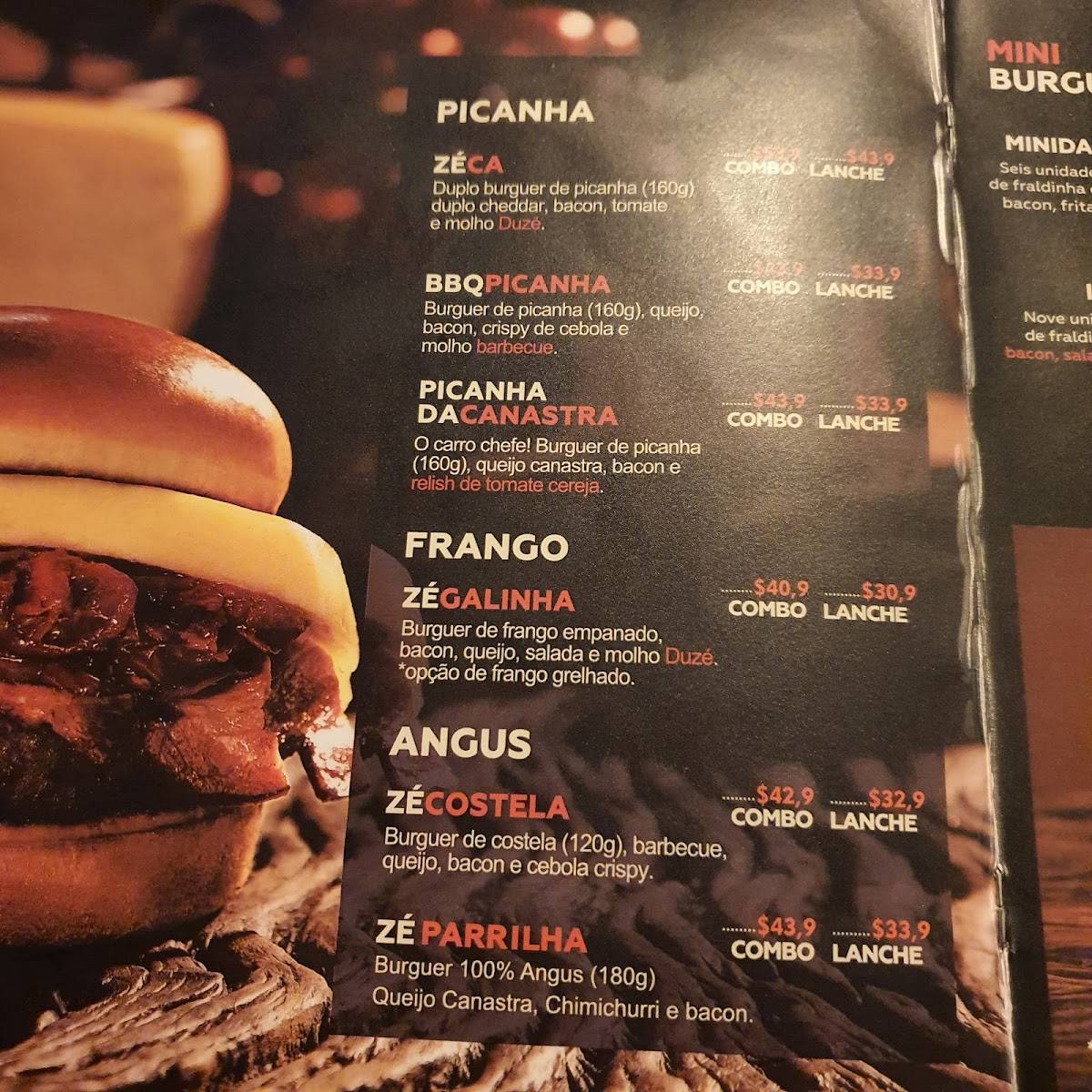 Hamburgueria Duzé cardápio