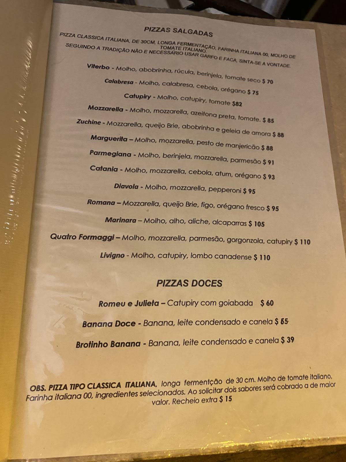 Francisco Risoteria cardápio