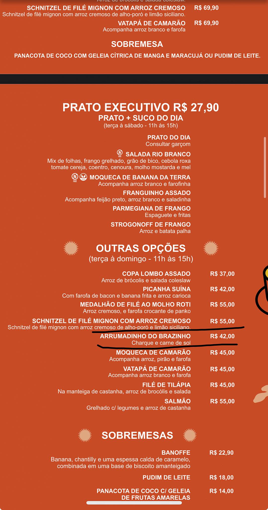 Frege Bar e Restaurante cardápio
