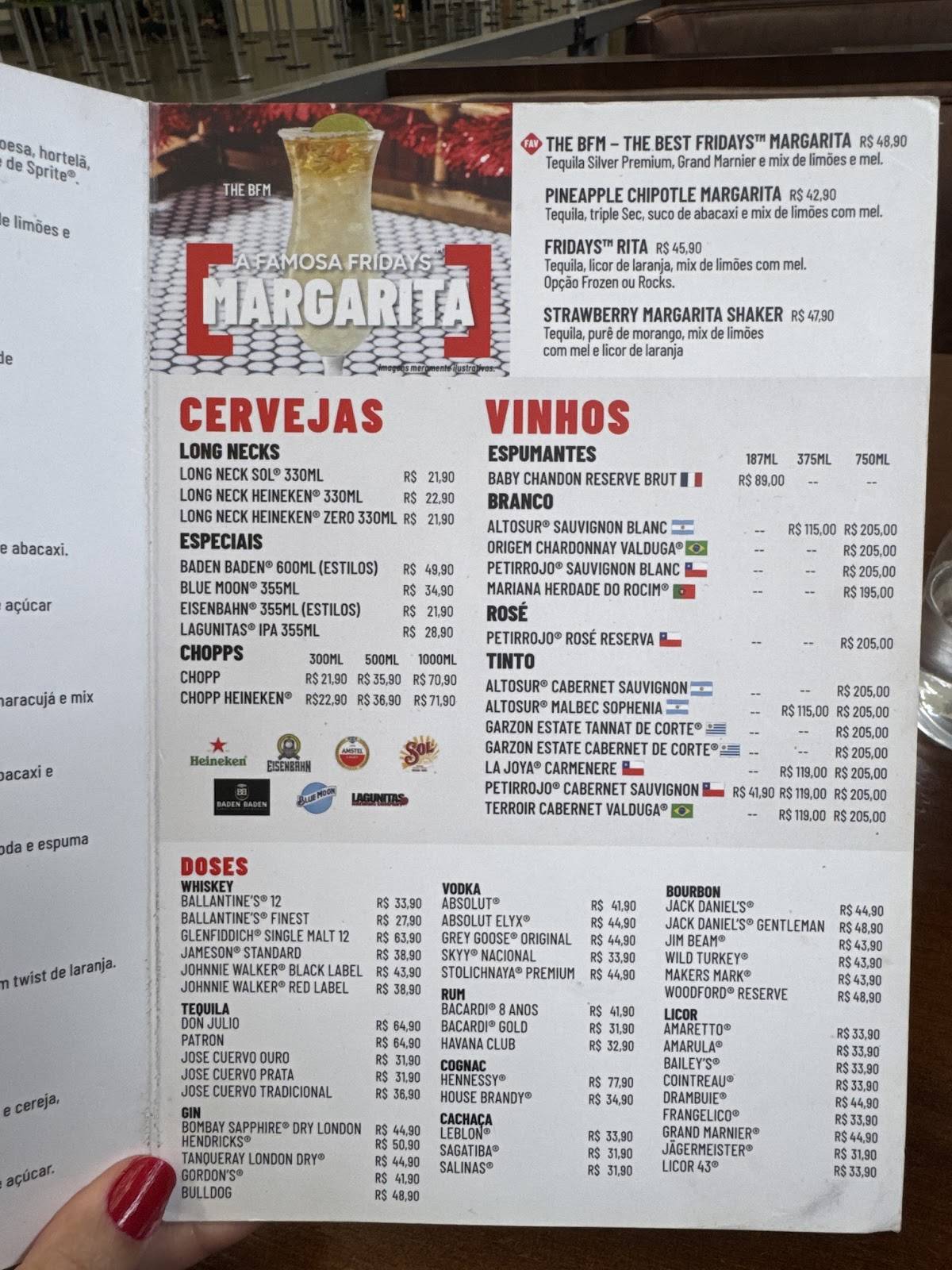 TGI Fridays: Sports Bar, Drinks, Hambúrguer, Happy Hour em Brasília DF cardápio