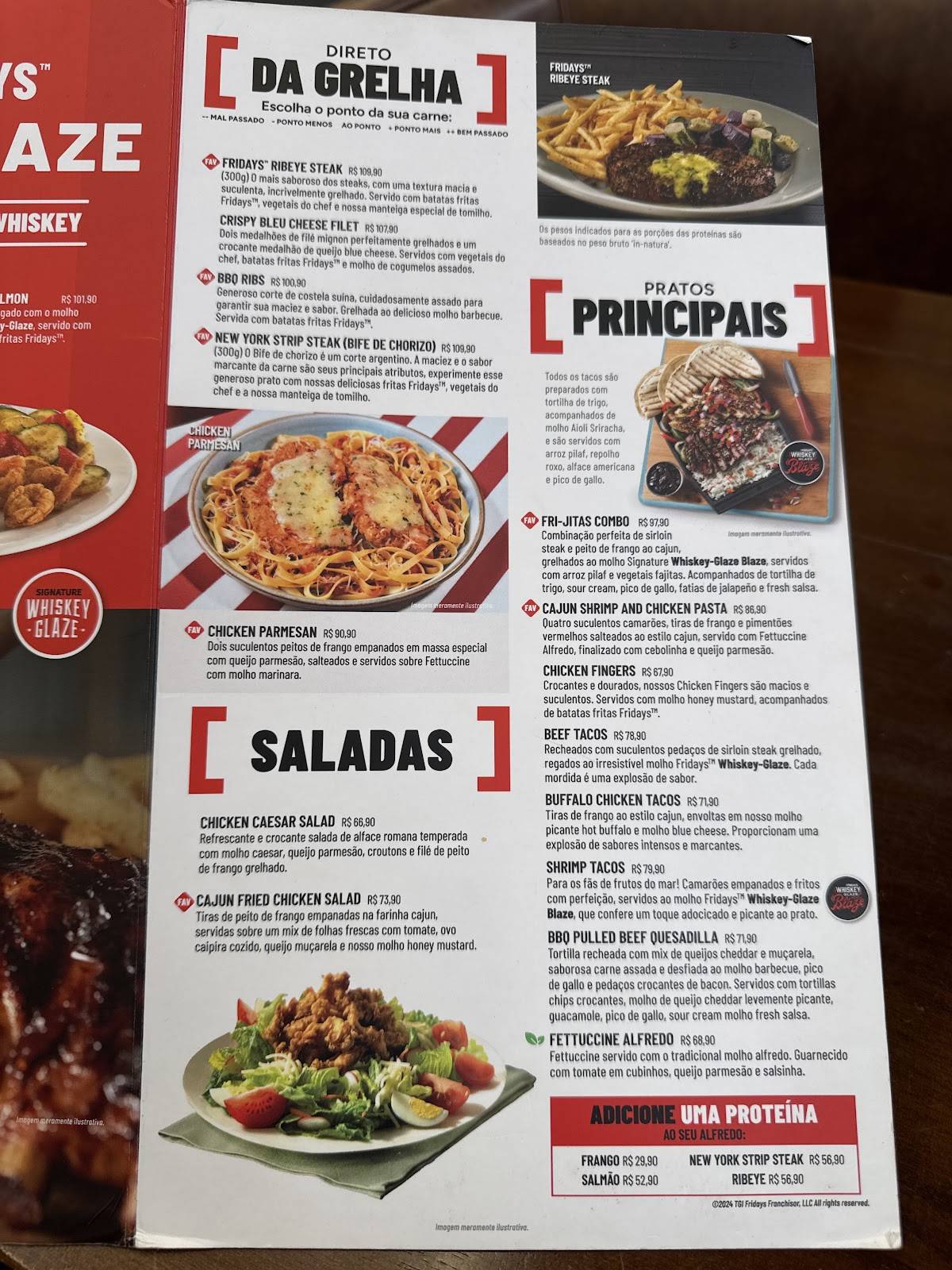 TGI Fridays: Sports Bar, Drinks, Hambúrguer, Happy Hour em Brasília DF cardápio