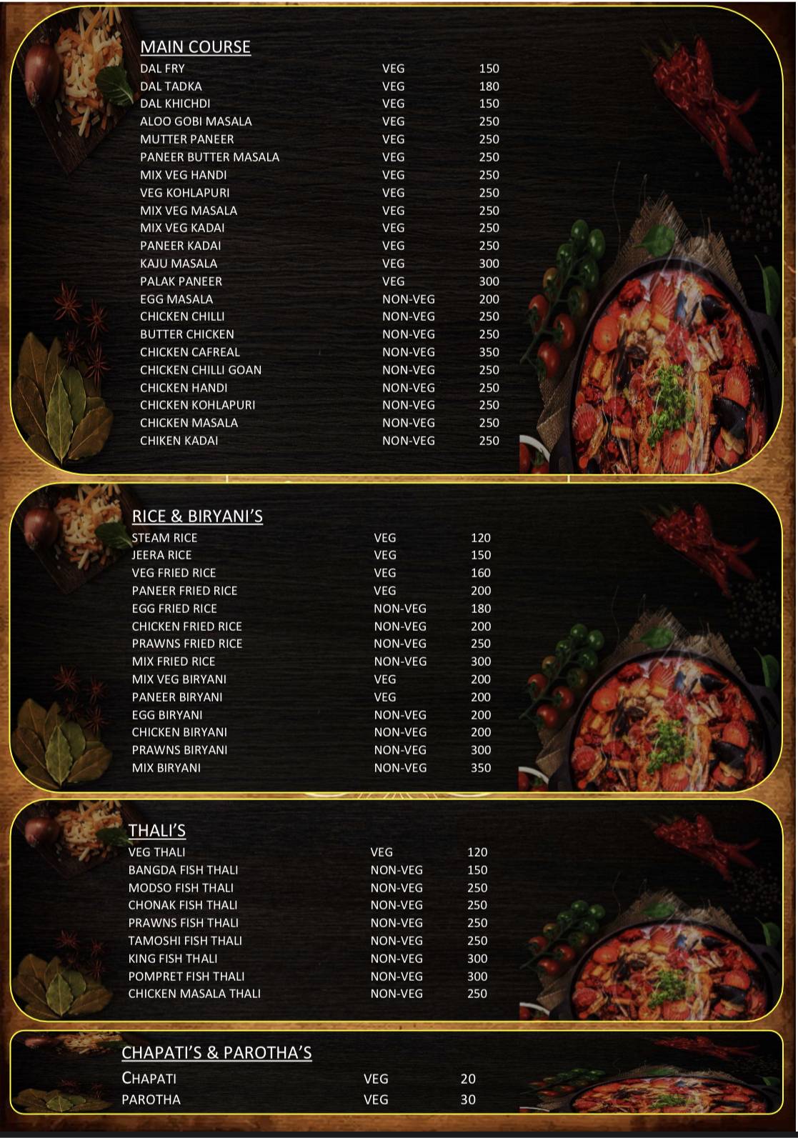 Friends Corner Family Bar & Restaurant menu