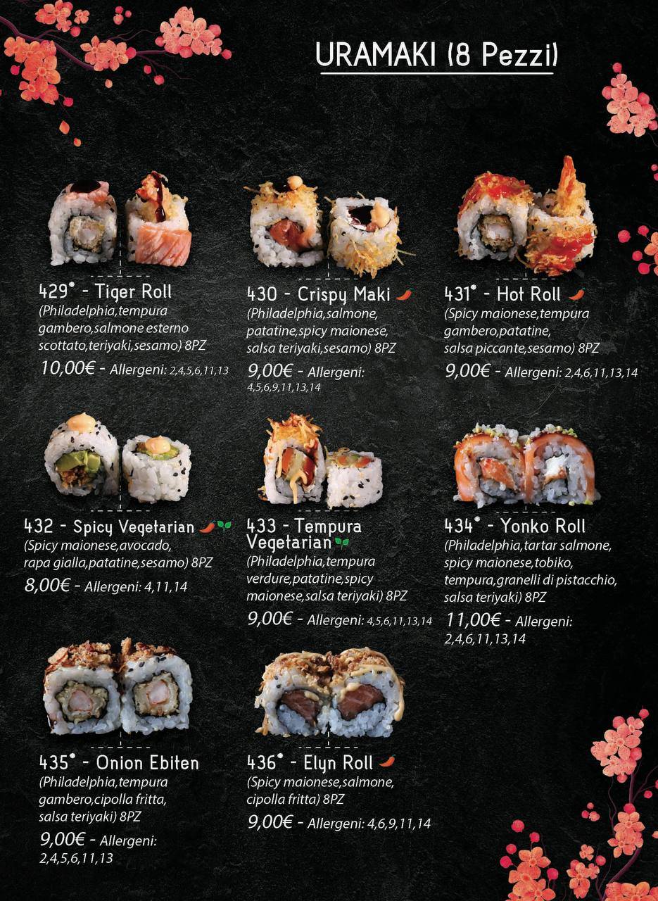 Menu di Ristorante Giapponese Fujisan 