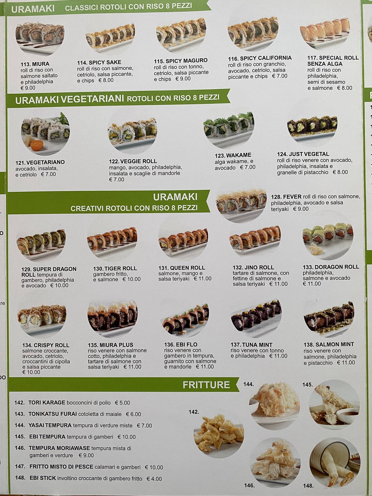 Menu di Fumi - Ristorante Cinese Giapponese - Castellamonte 