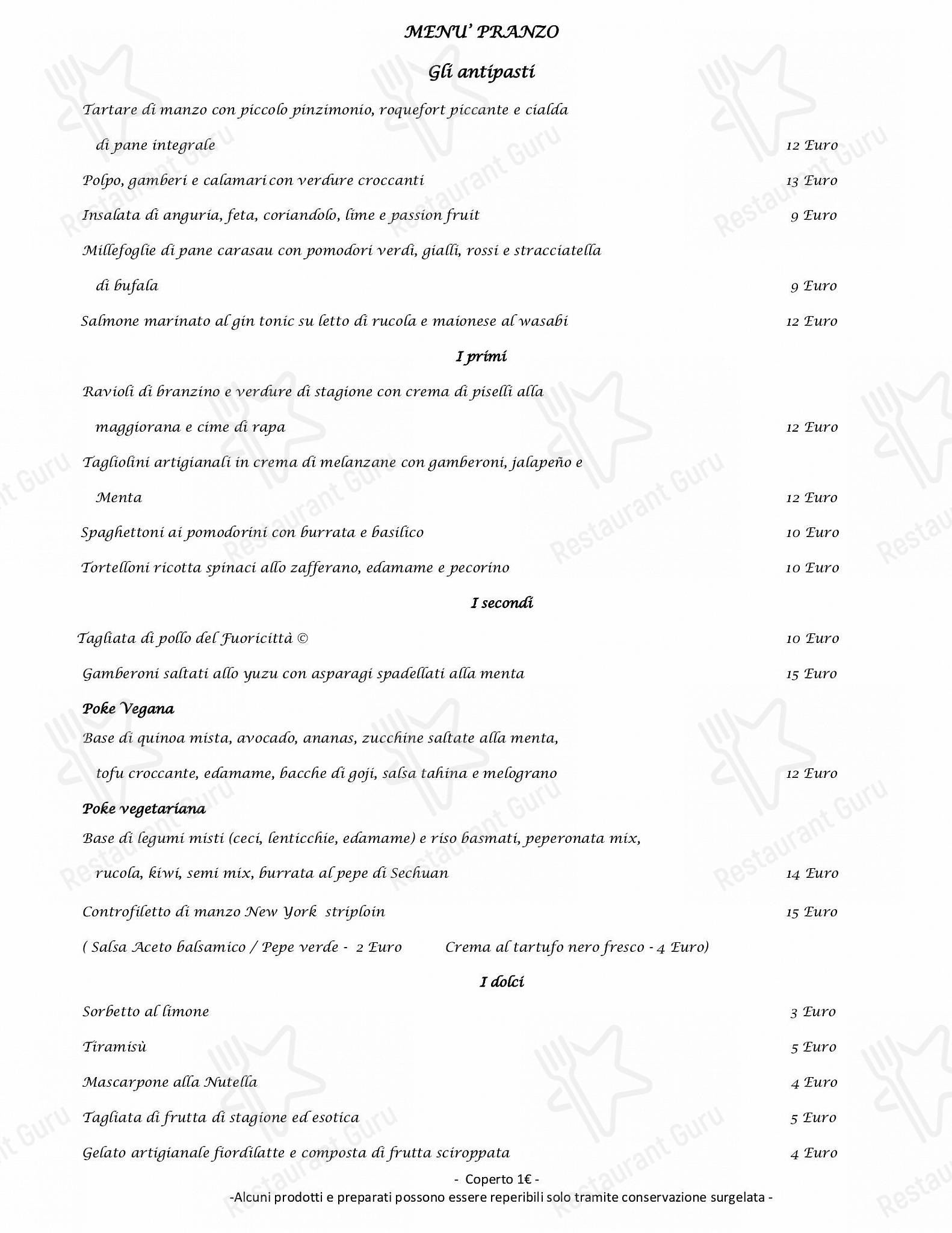 Menu di FUORICITTÀ - COUNTRY CLUB - 菜单