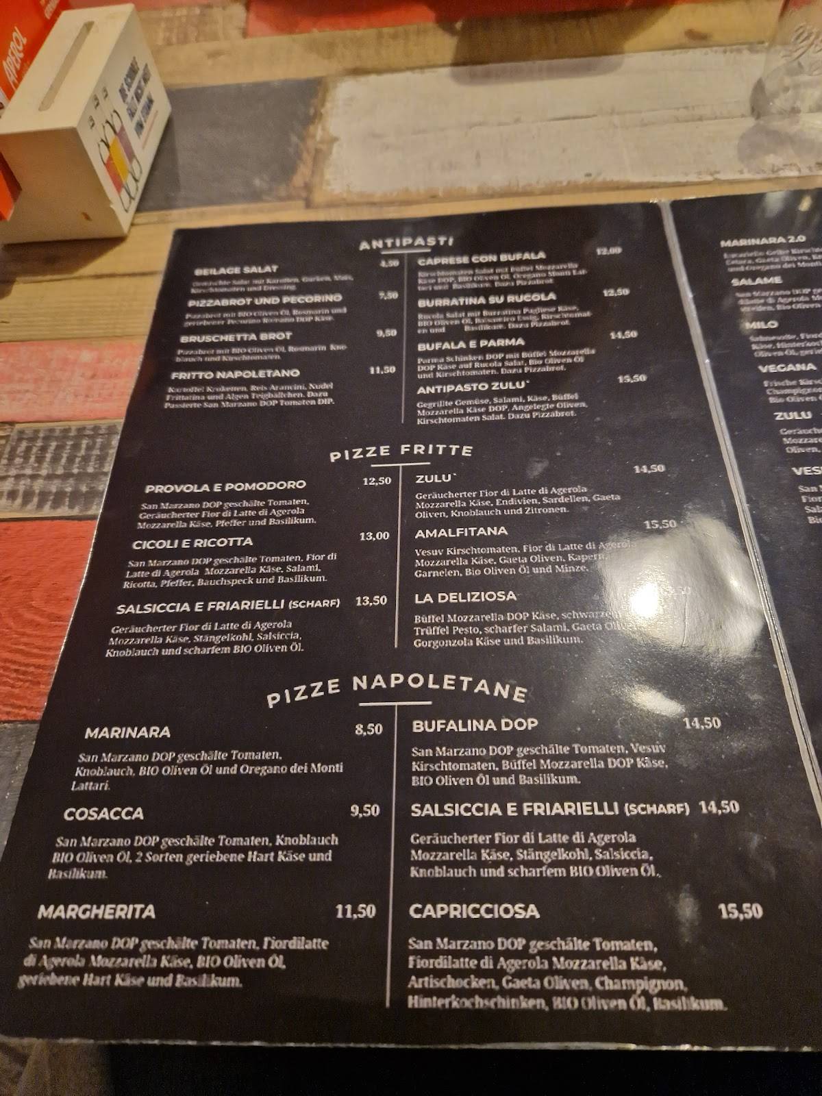 Pizza Zulu Karte
