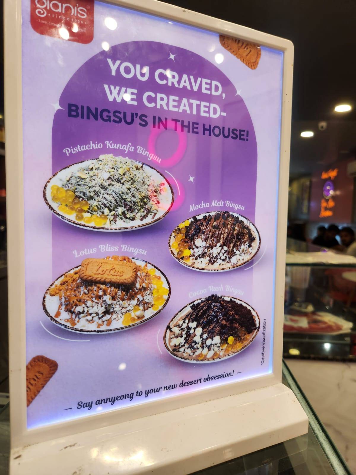 Giani's- Icecream, Shakes & Sundaes menu