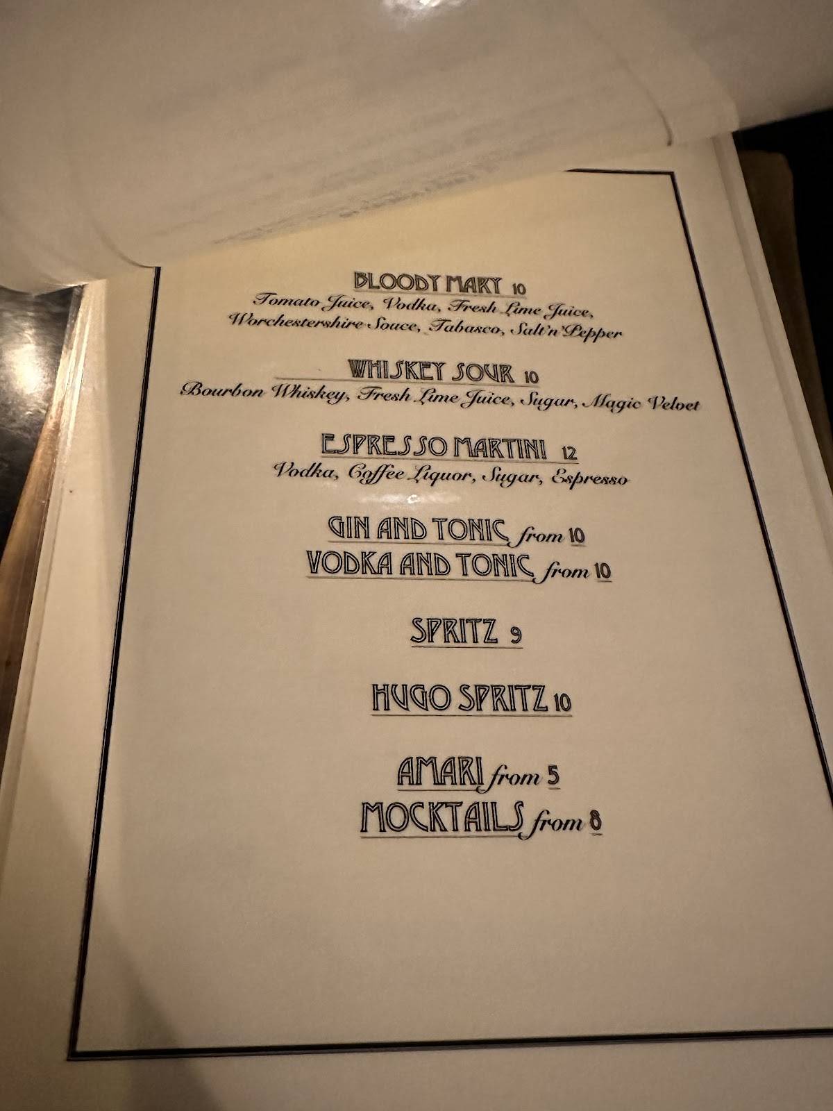 Menu di Gramm Cafè Milano 
