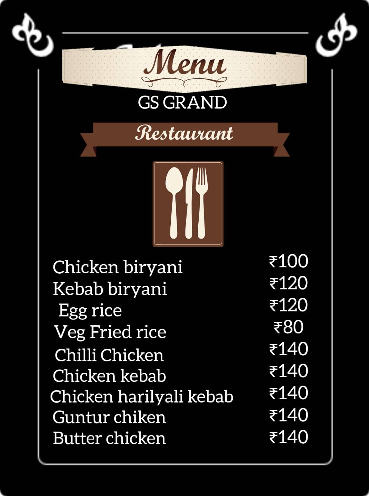 GS GRAND menu