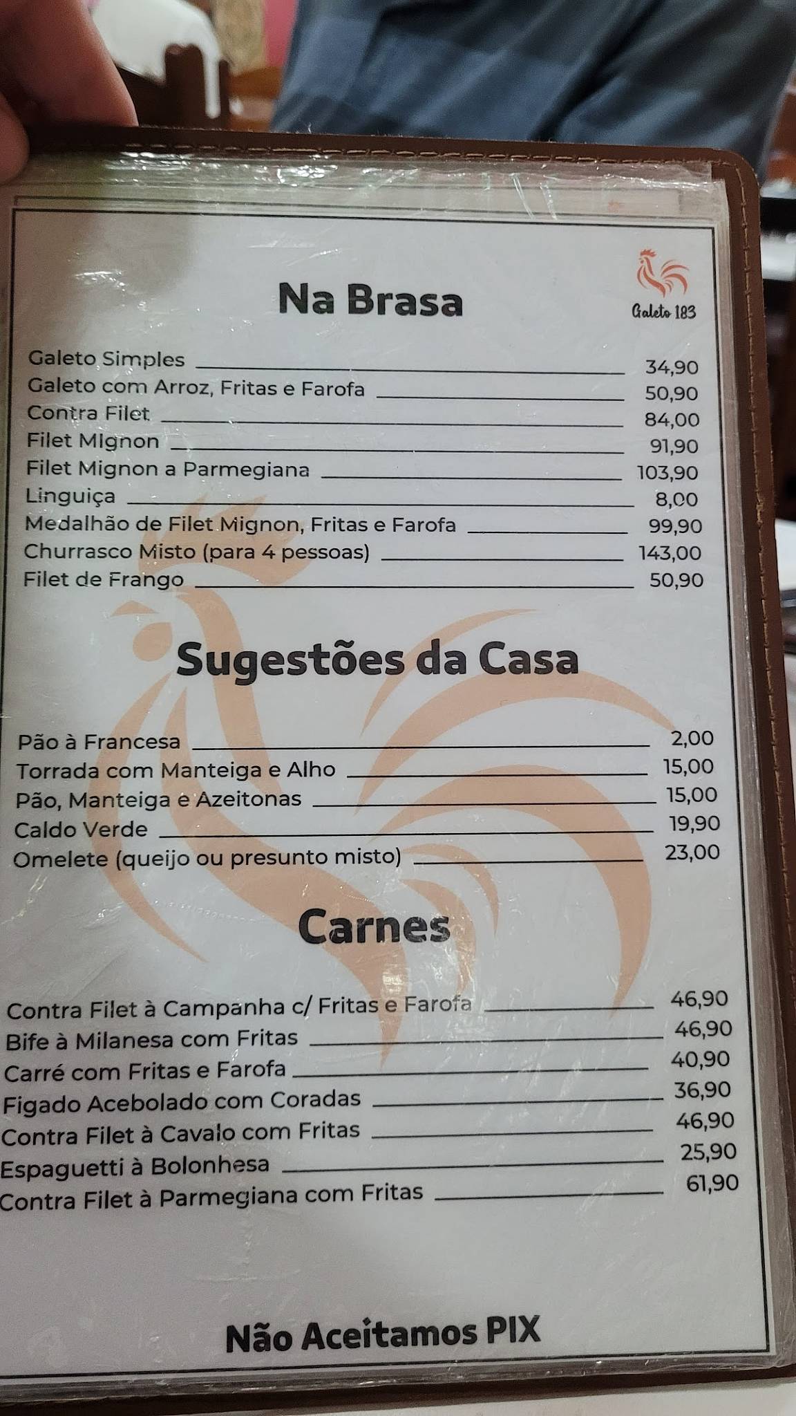 Galeto 183 cardápio