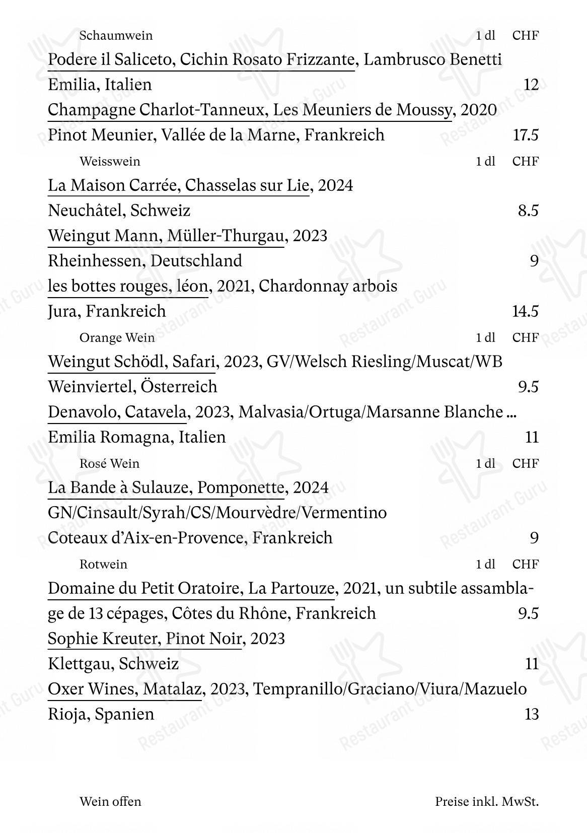 Menu di Gamper Restaurant - Основное меню