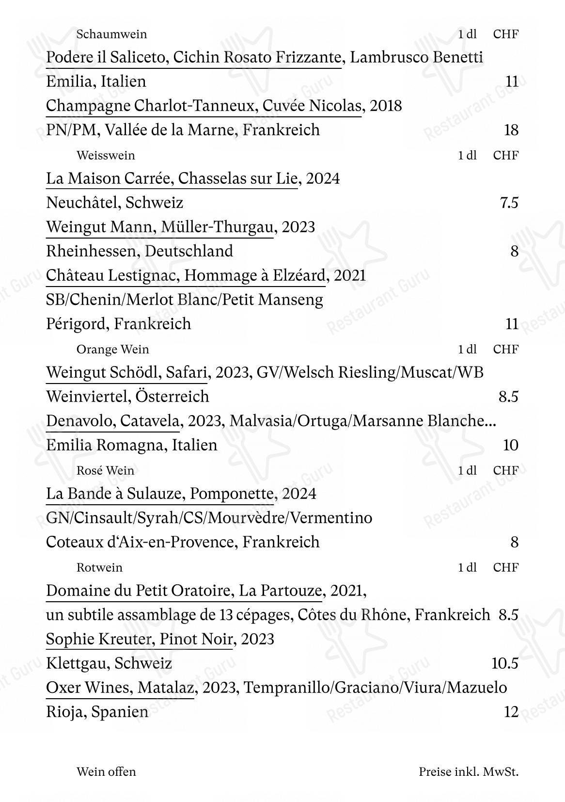 Menu di Gamper Restaurant - 菜单