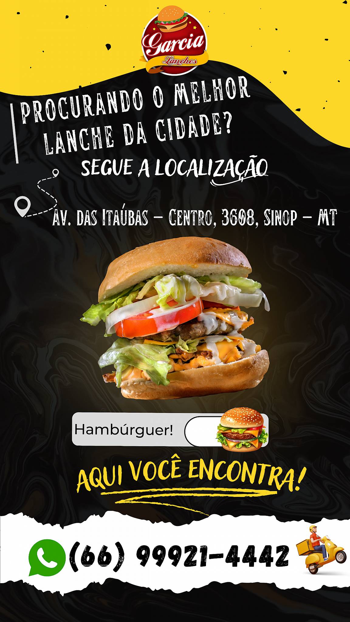 Garcia lanches Lanchonete e Hamburgueria em Sinop cardápio