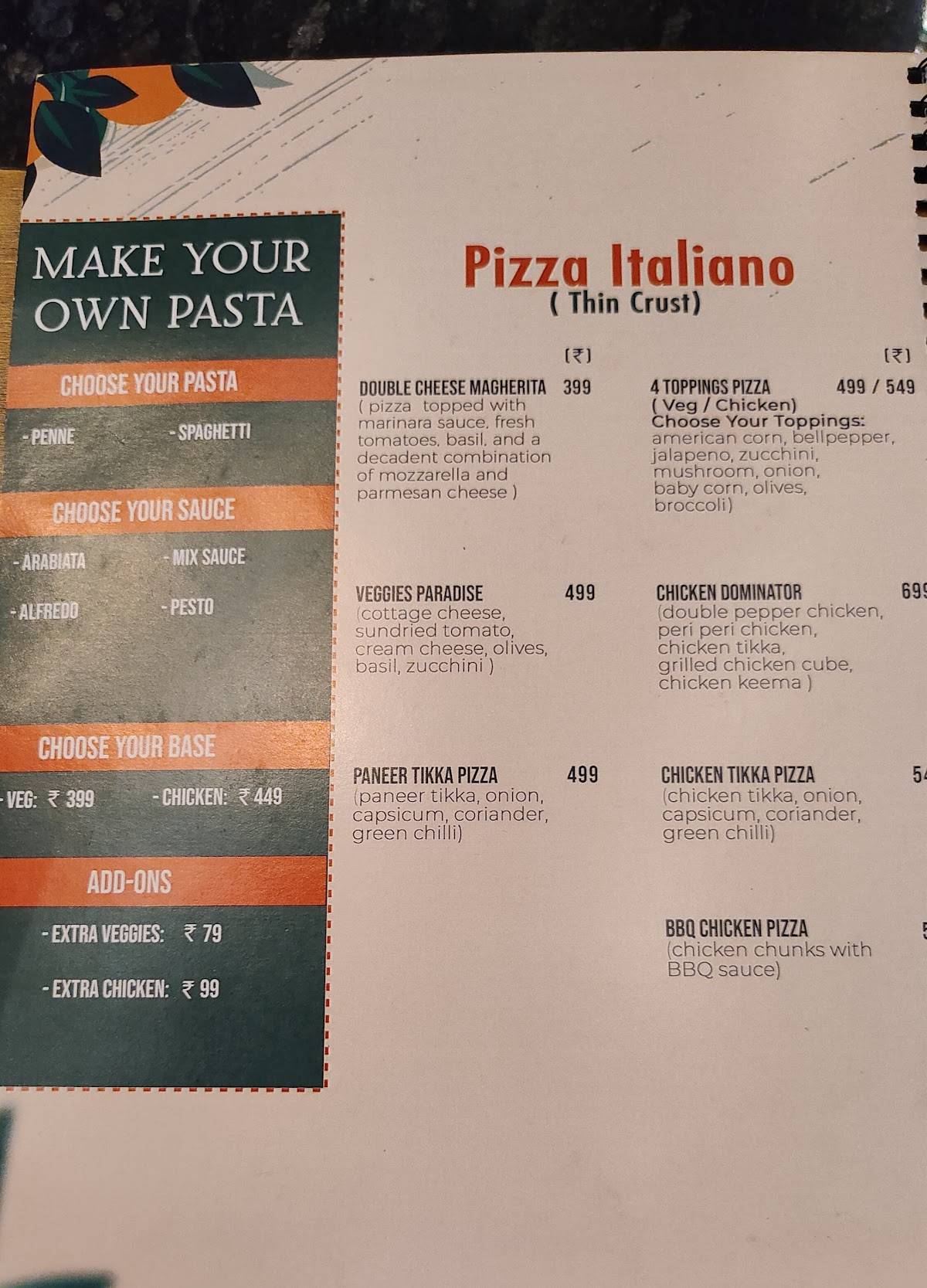 Garden of Dreams menu