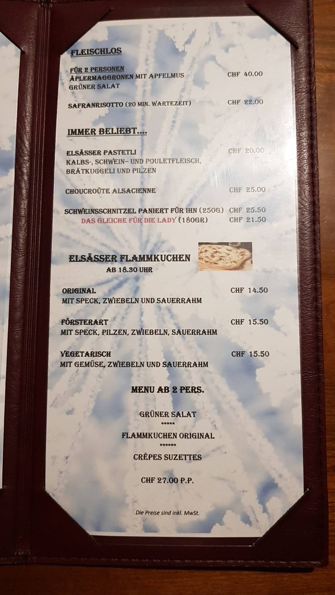 Menu di Gasthof Schlossberg Bori 