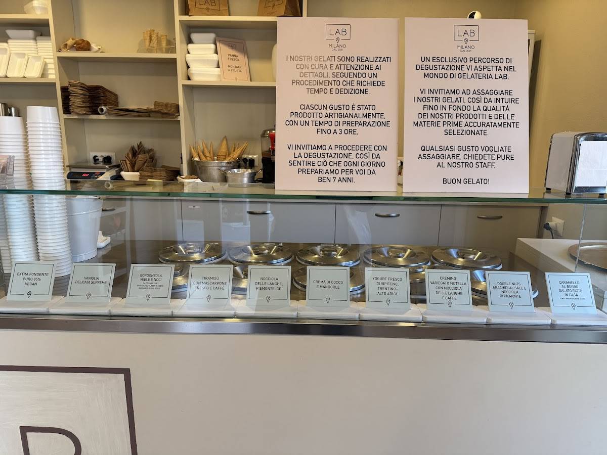 Menu di Gelateria LAB 