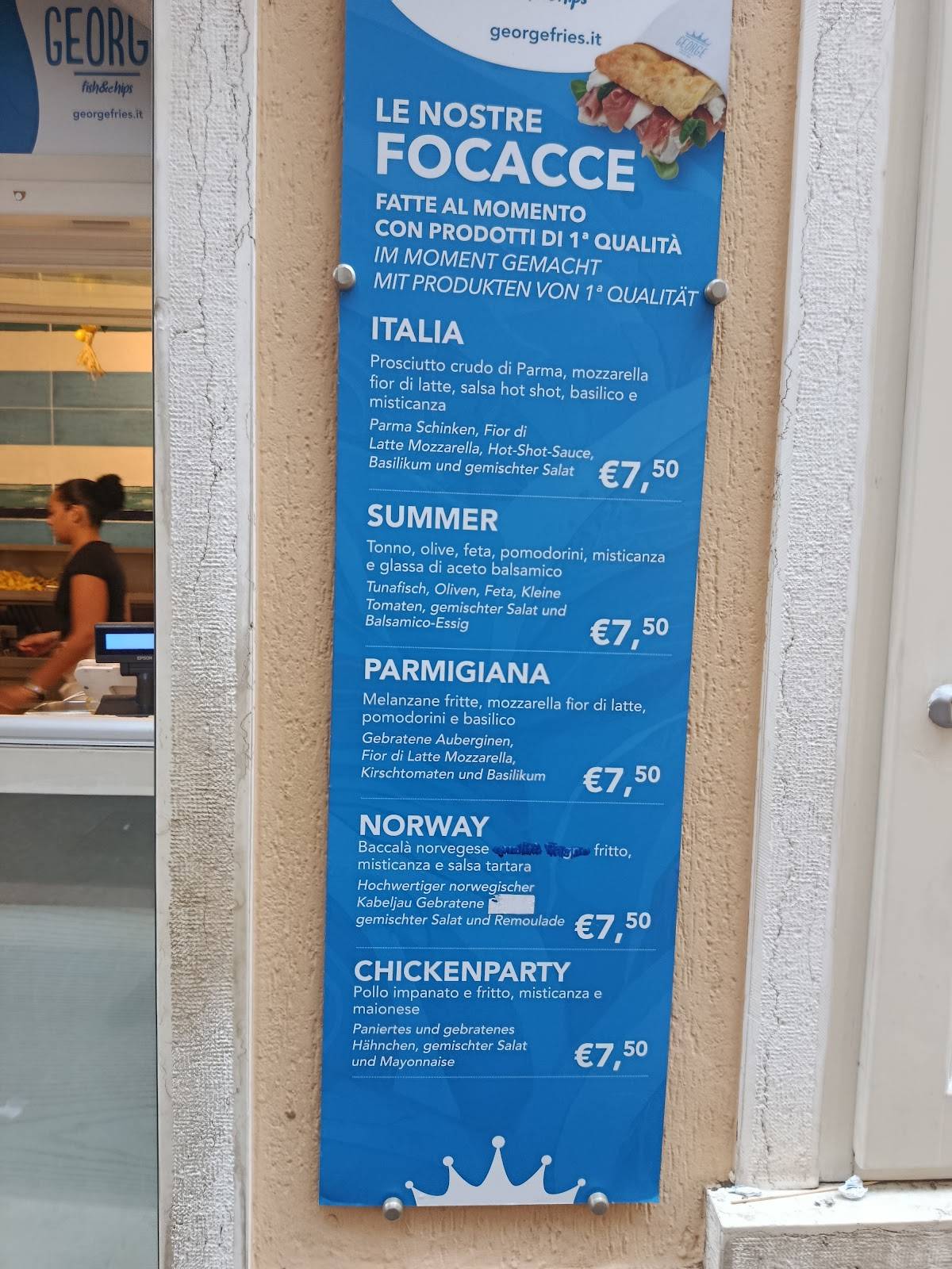Menu di George Fish & Chips 