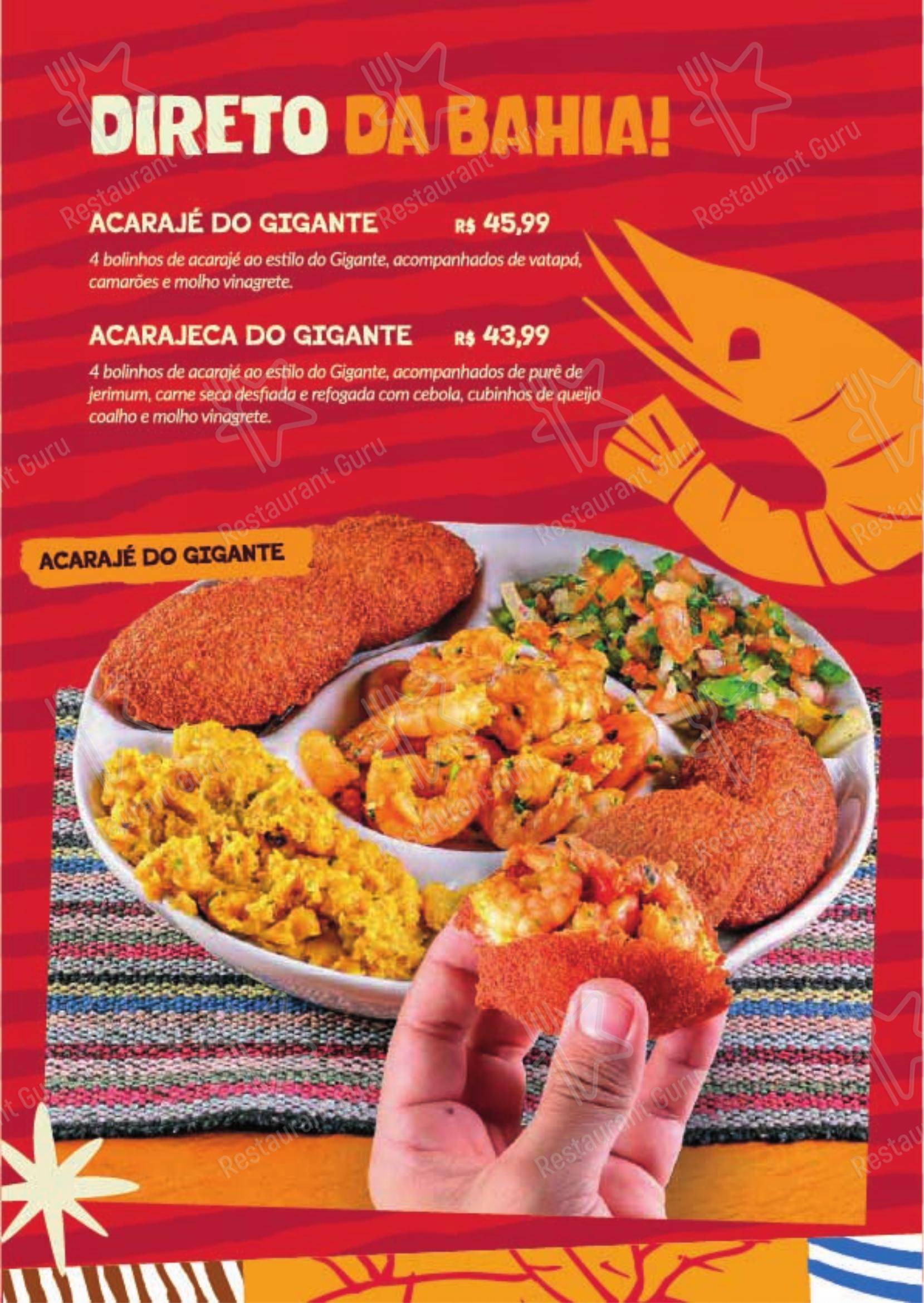 Gigante Nordestino em Rio de Janeiro - Menu