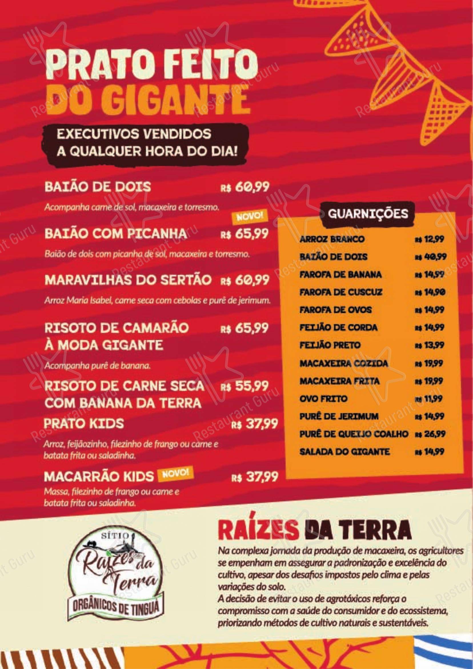 Gigante Nordestino em Rio de Janeiro - Menu