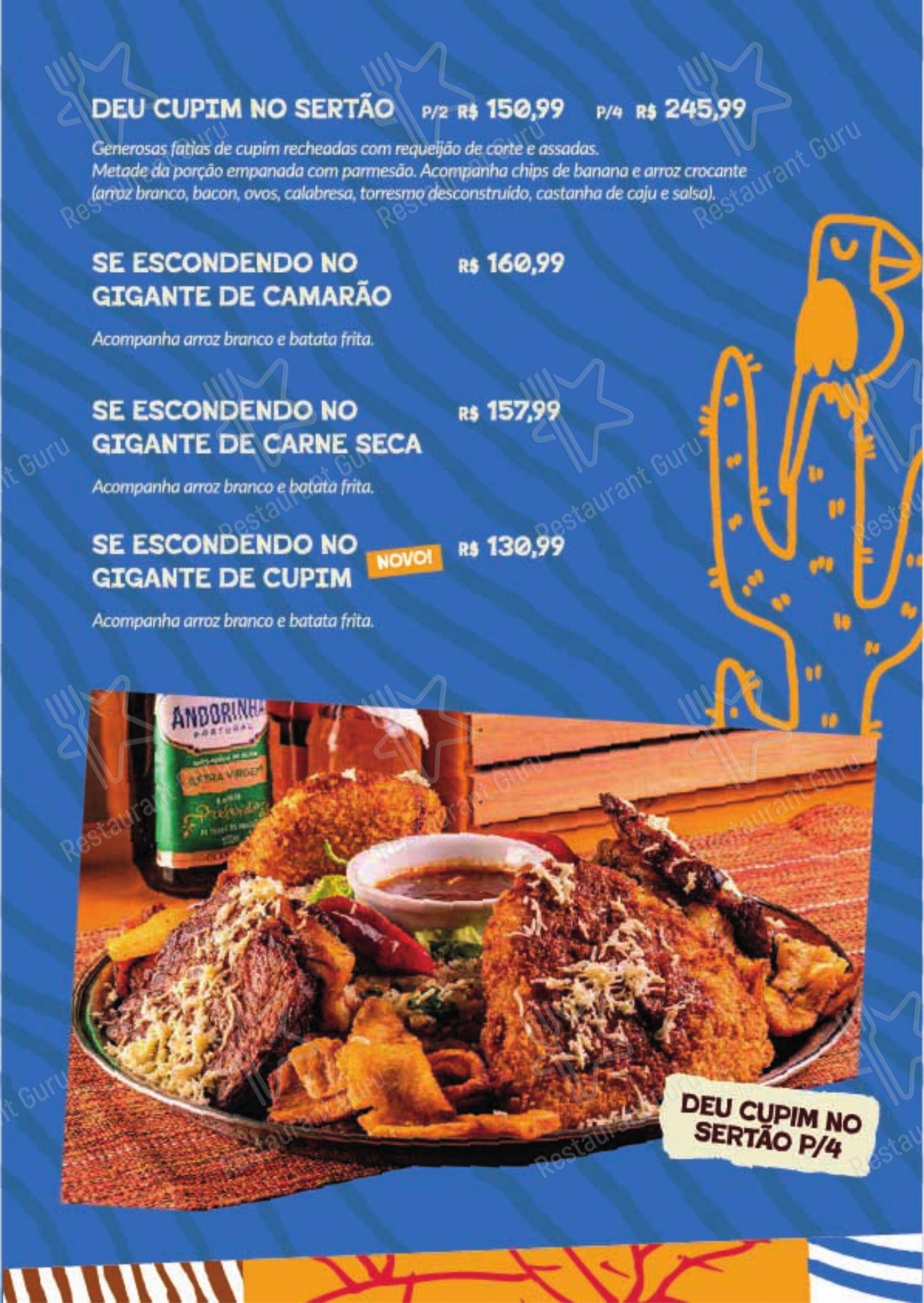 Menu para Gigante Nordestino em Rio de Janeiro