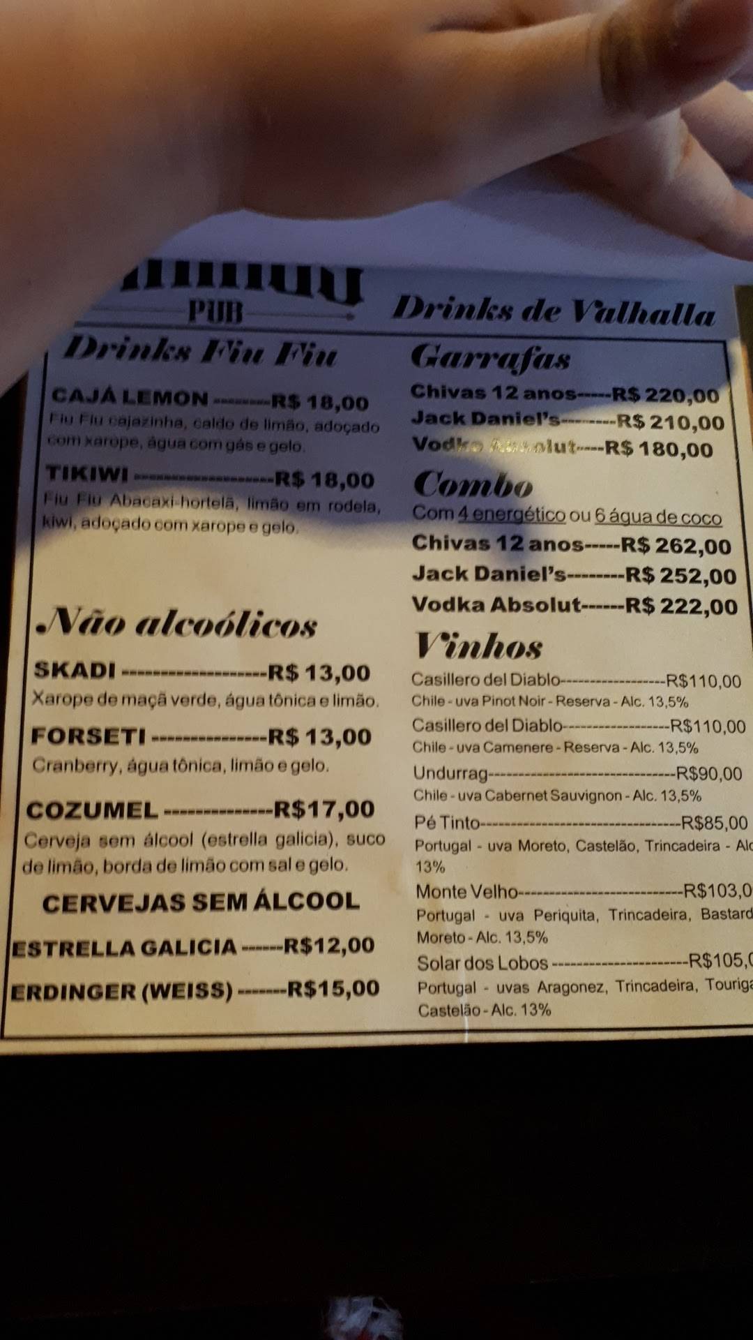 Vikings Pub cardápio