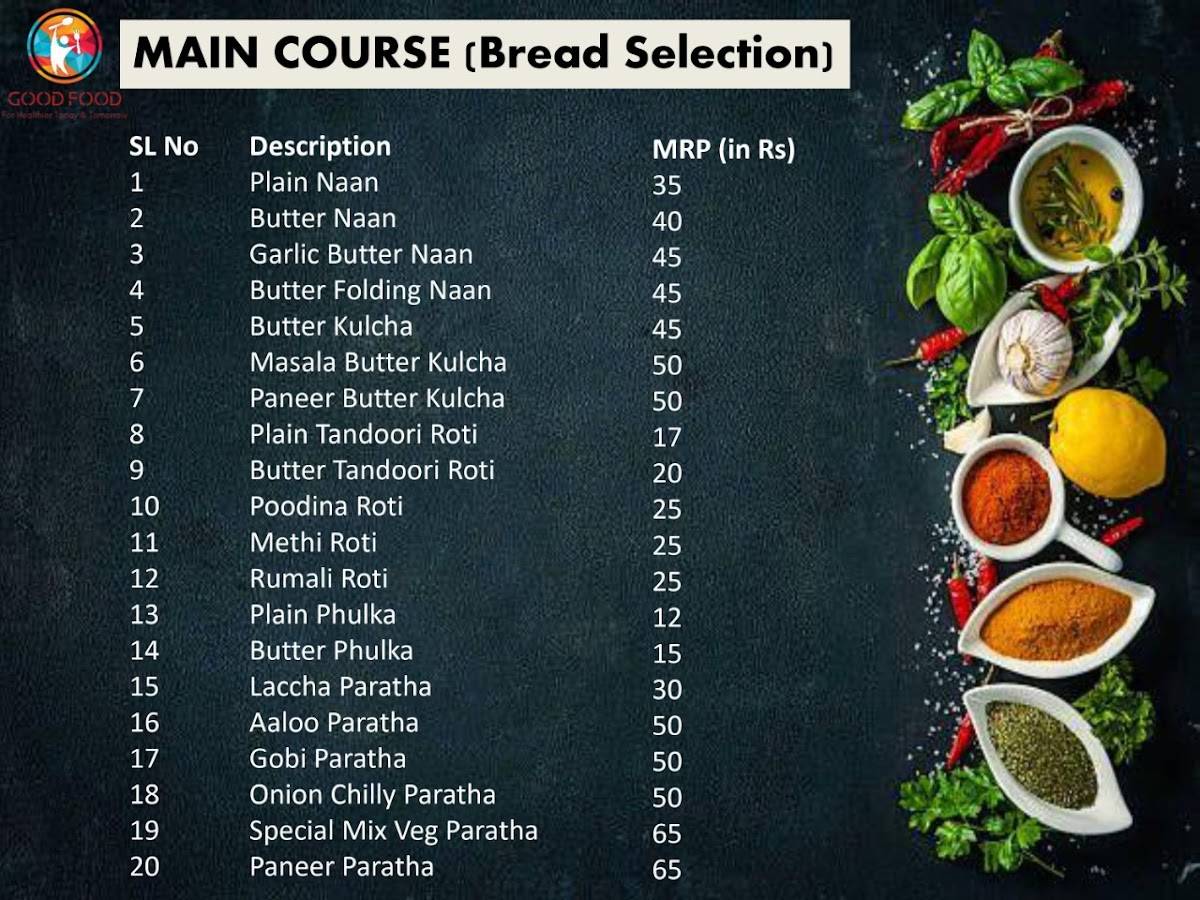 Good Food Cloud Kitchen and Restaurant menu