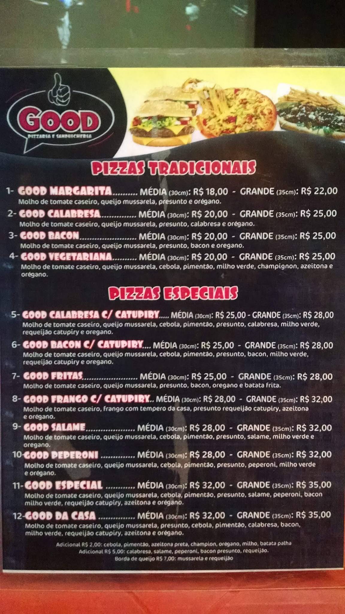 Good pizzaria cardápio