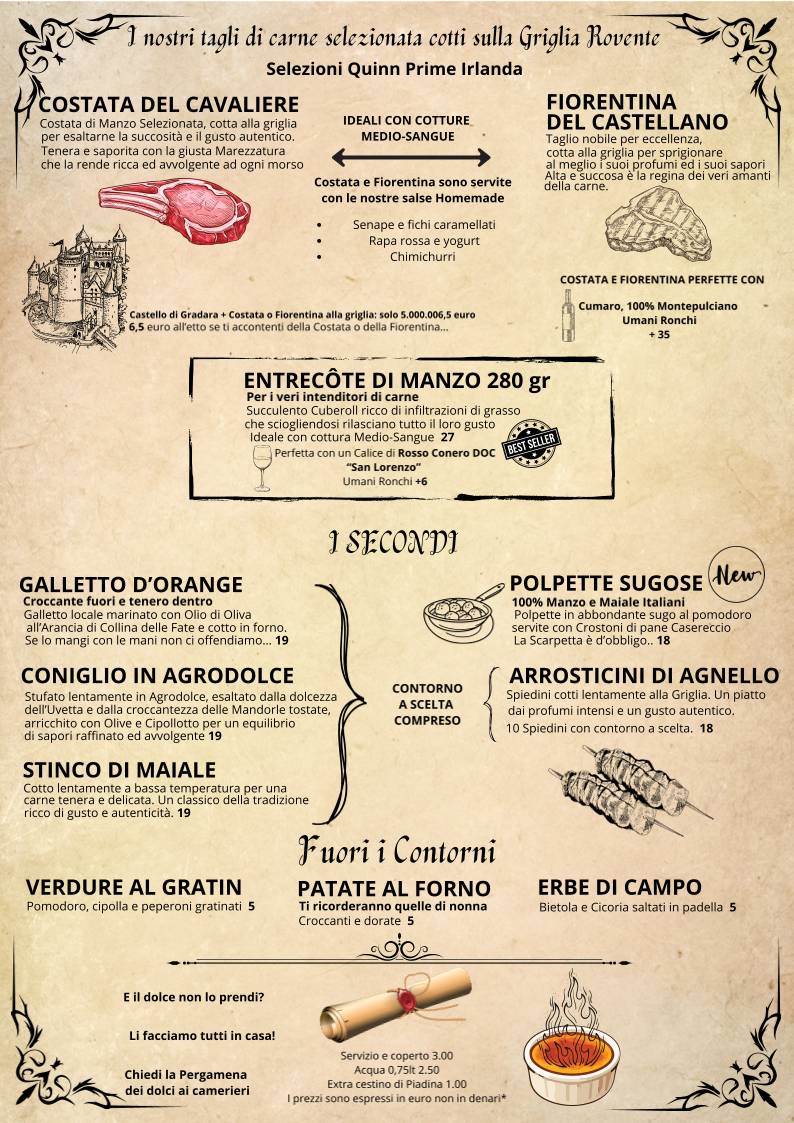 Menu di Ristorante Il Bacio 