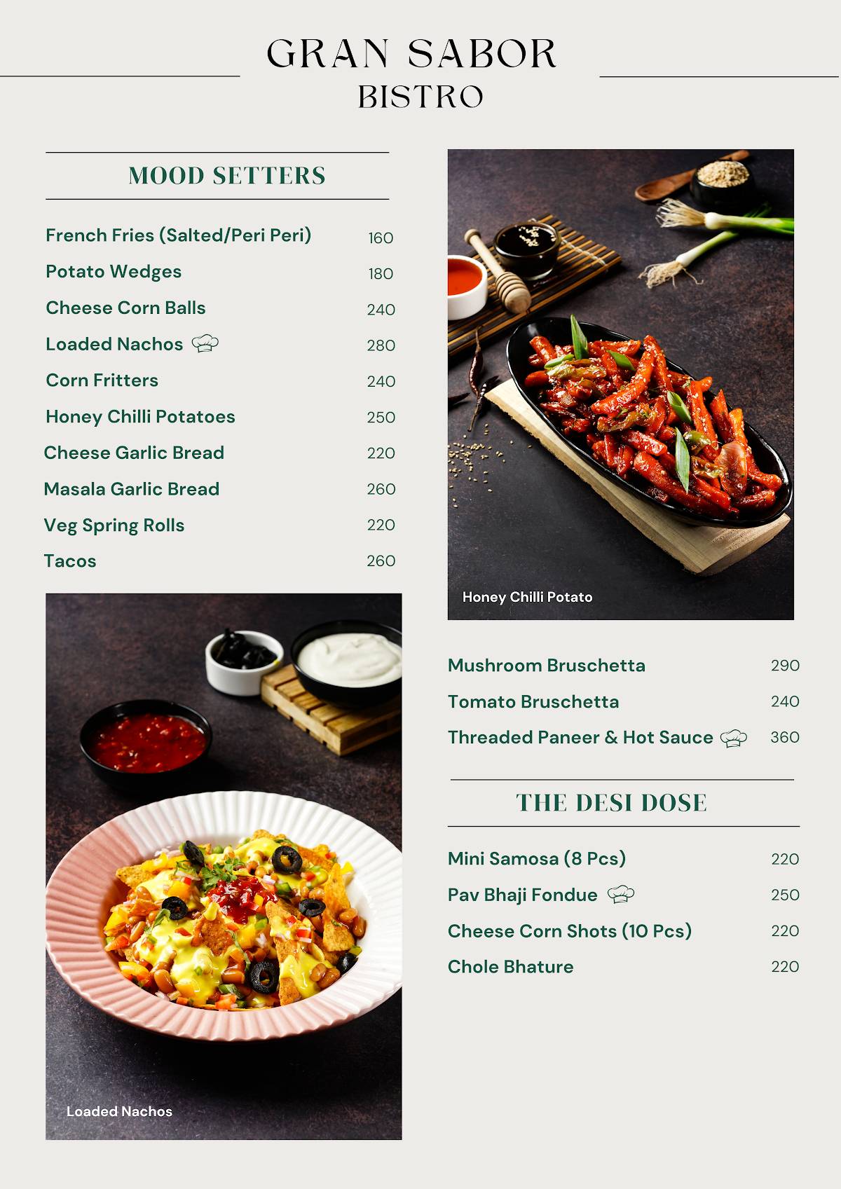 Gran Sabor Bistro Best Family Restaurant In Jaipur menu