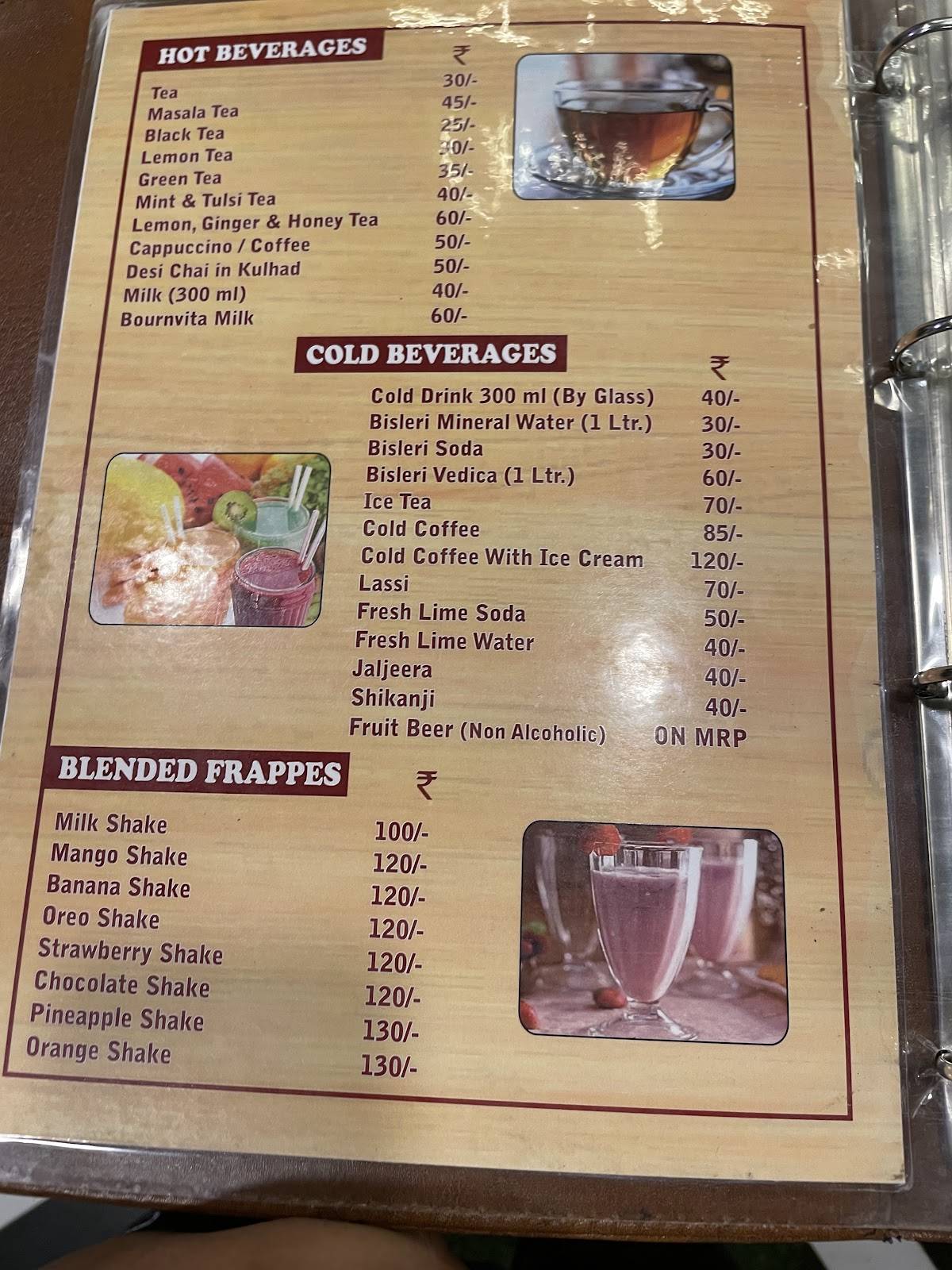 Grand Terrace Cafe menu