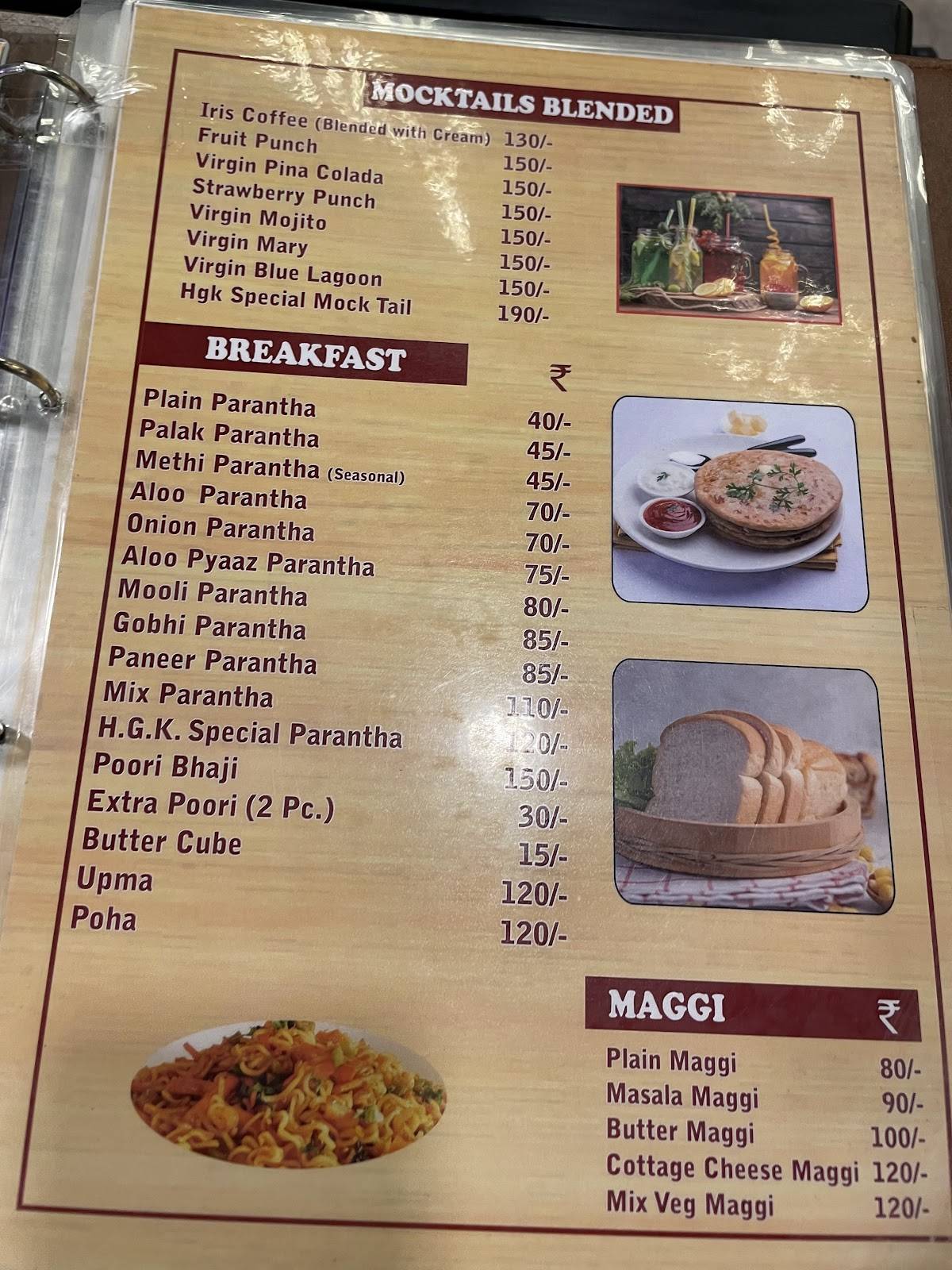 Grand Terrace Cafe menu