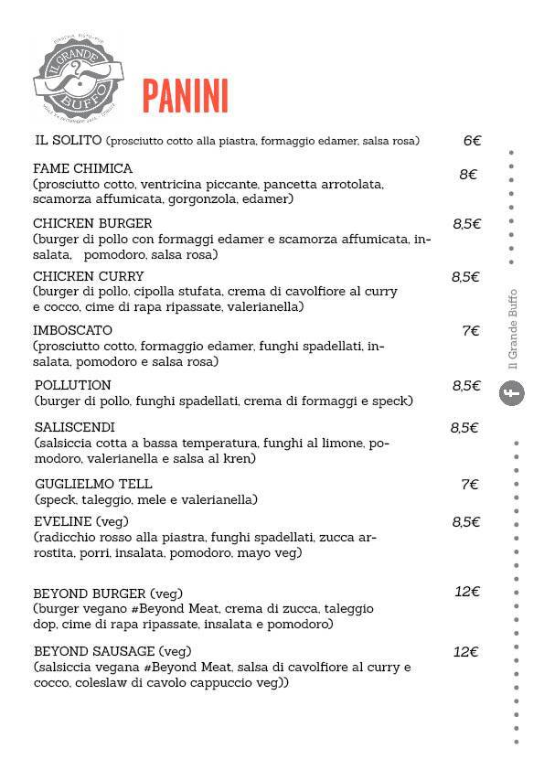 Menu di IL GRANDE BUFFO 