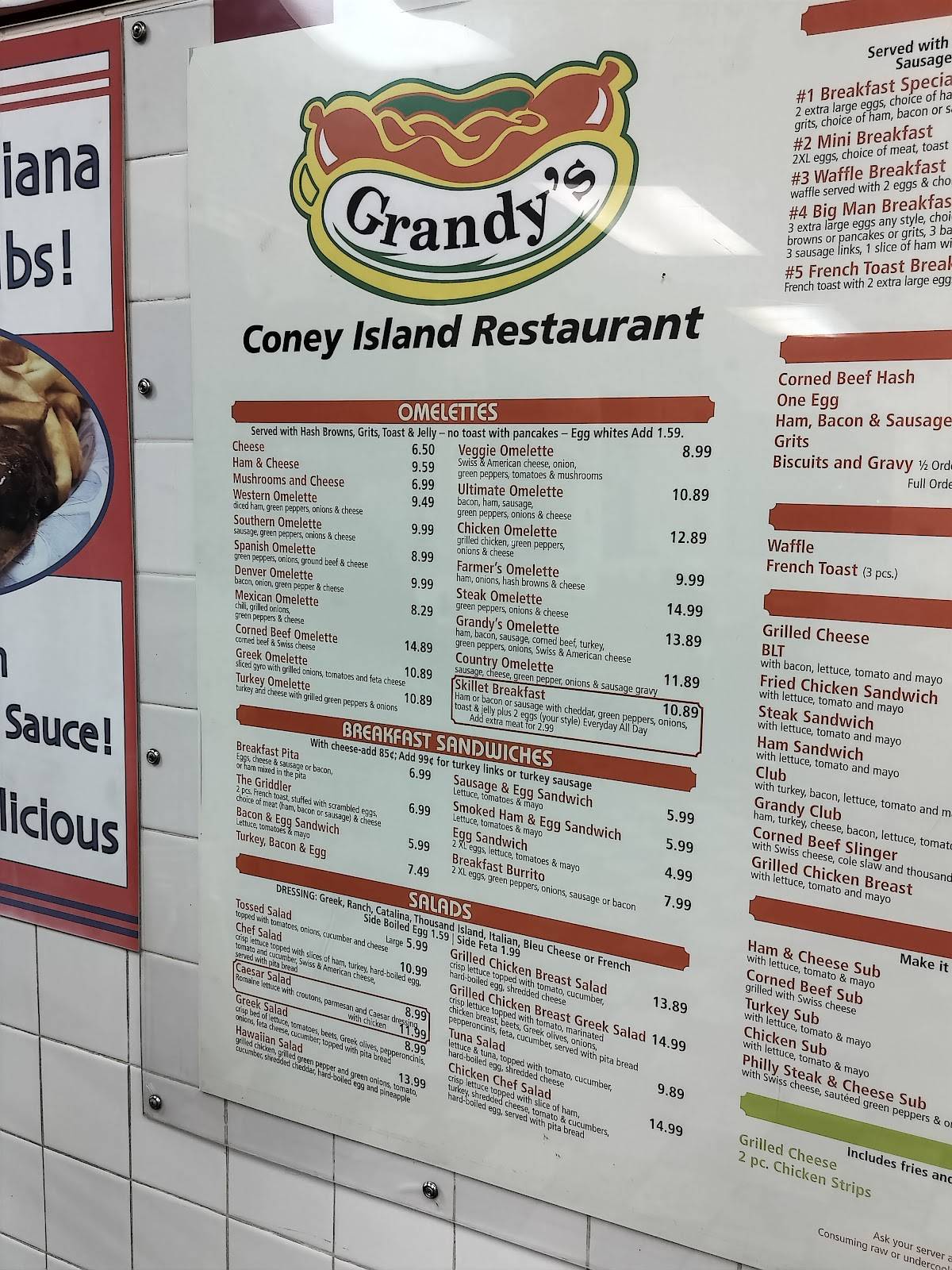 Grandy's coney island menu discount