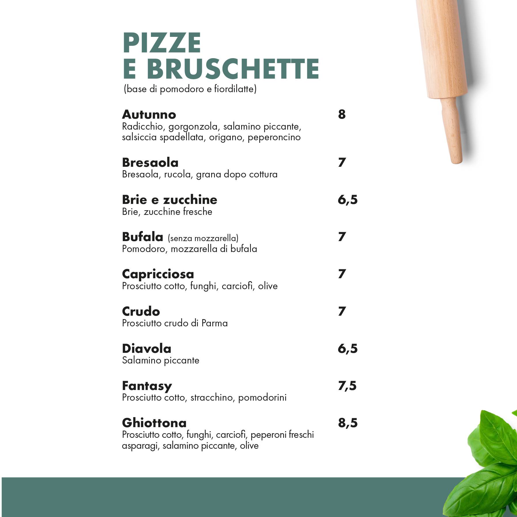 Menu di GreenPizza 