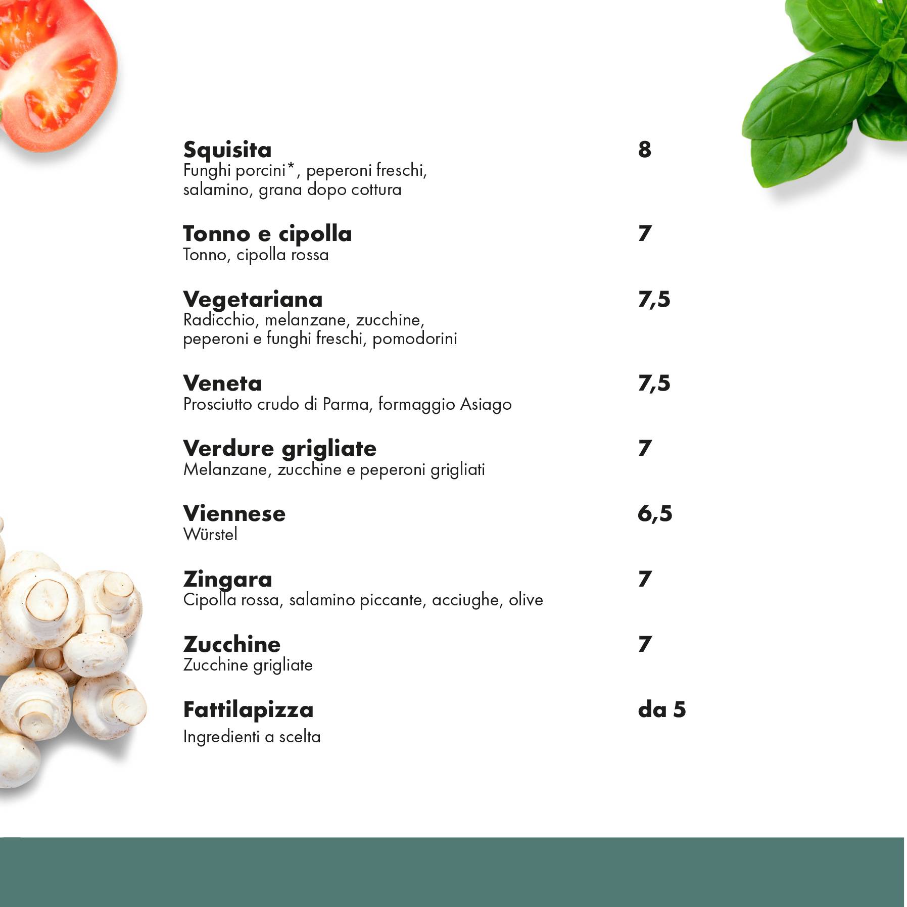 Menu di GreenPizza 